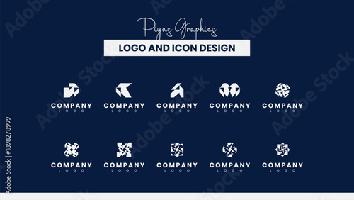 Origami Angular Company Logo Icon Set
