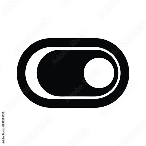 Toggle On Silhouette Icon Vector Illustration