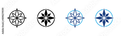 North Star icon set multiple style collection