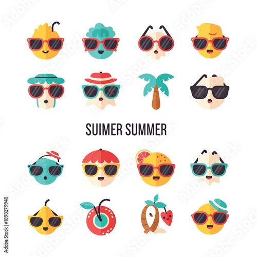 Summer Fruit Faces with Sunglasses