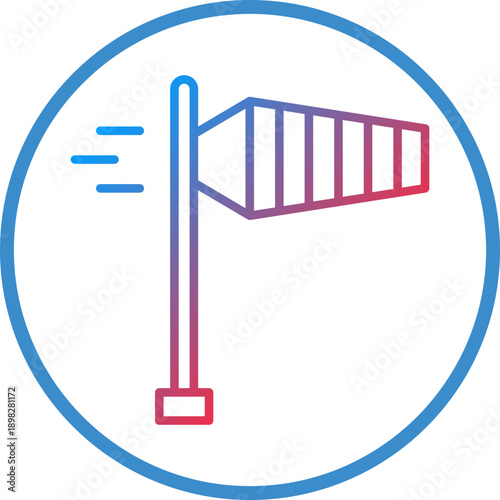 Windsock Line Icon Style