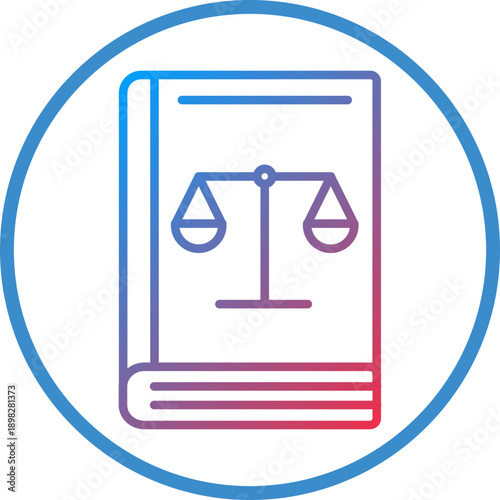 Law Book Line Icon Style