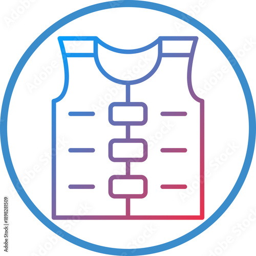 Life Vest Line Icon Style