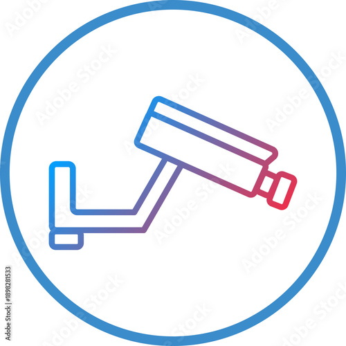Security Camera Line Icon Style