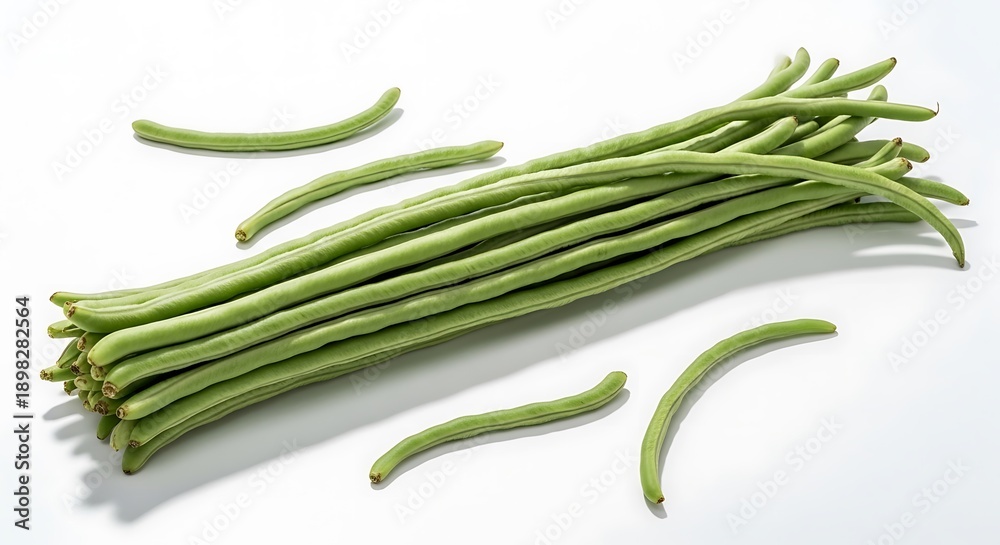 Obraz premium Fresh Green Beans Isolated on White Background