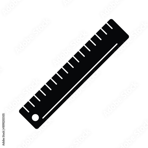 Ruler Silhouette Icon Vector Illustration