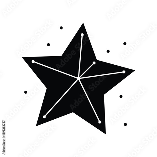 Star Constellation Silhouette Icon Vector Illustration