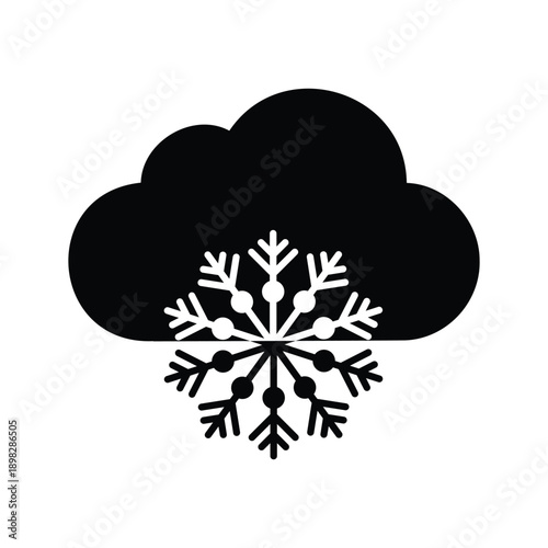 Snowstorm Silhouette Icon Vector Illustration