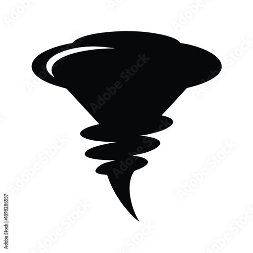 Tornado Warning Silhouette Icon Vector Illustration