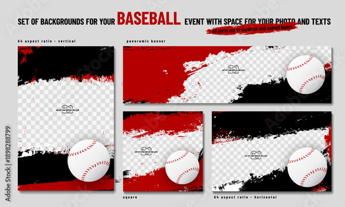 Dynamic Baseball Event Background Design Templates