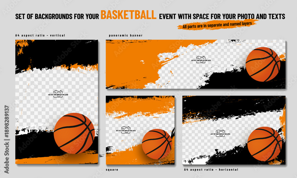 Obraz premium Dynamic Basketball Event Background Design Templates