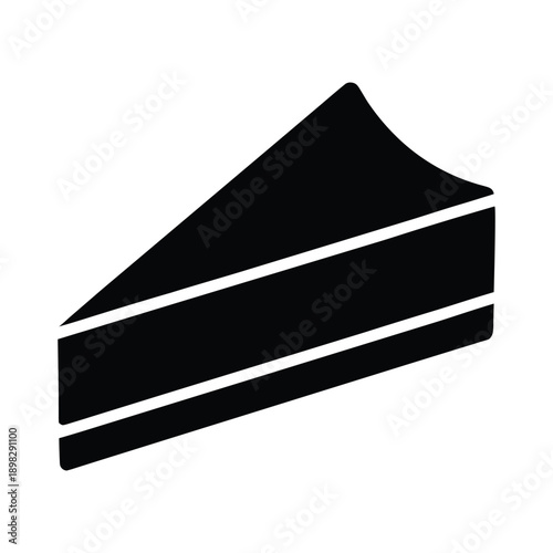 Cake Slice Silhouette Icon Vector Illustration