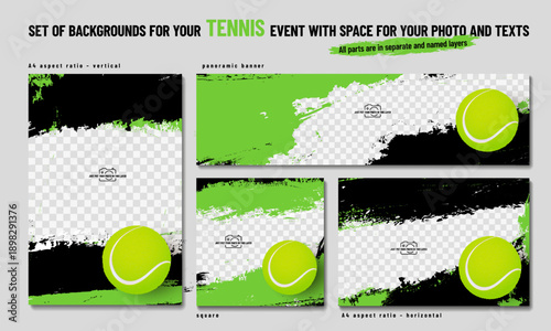 Dynamic Tennis Event Background Design Templates