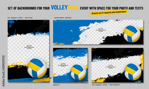 Dynamic Volleyball Event Background Design Templates
