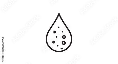 Modern droplet icon with bubbles inside for design and technology concepts