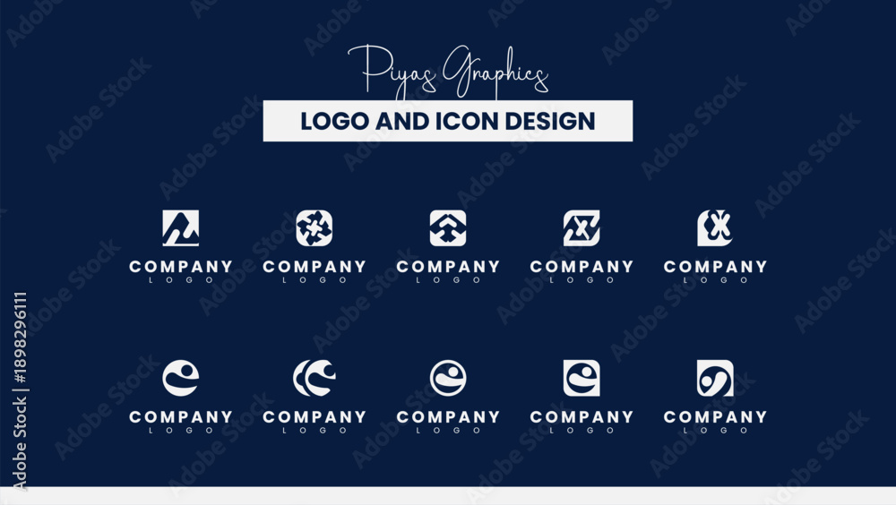Obraz premium Molecular Circular Logo Design Bundle 