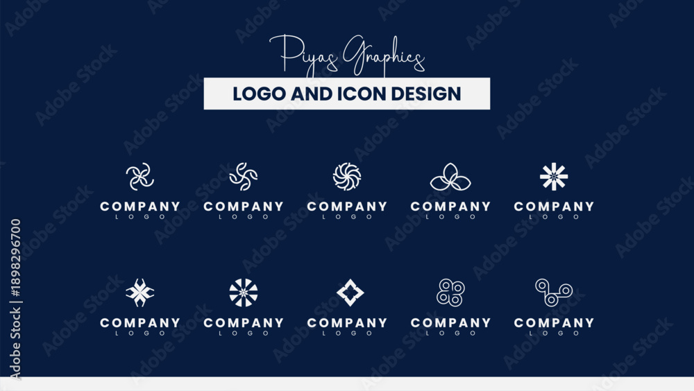 Obraz premium Modern Creative Logo Icon Design Template Set 