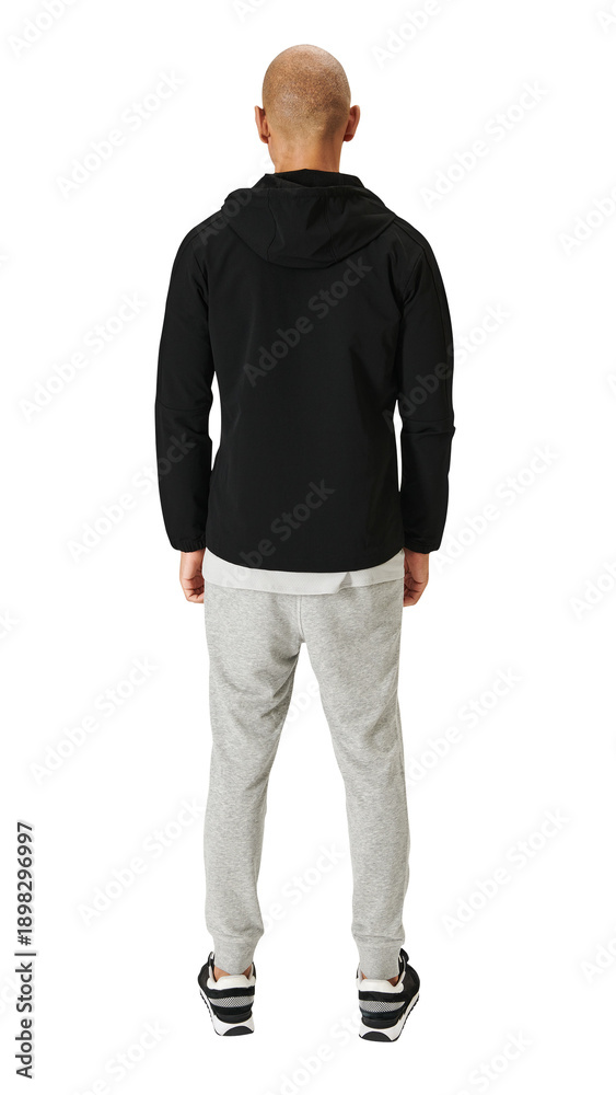 Fototapeta premium Png man in a black hoodie mockup