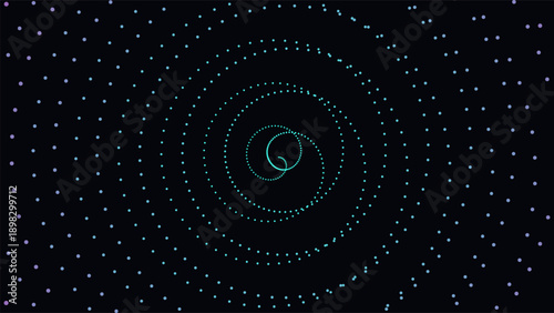 Abstract Modern Digital Kinetic Dot Flow Vector Background with Vibrant Abstract Spiral Pattern