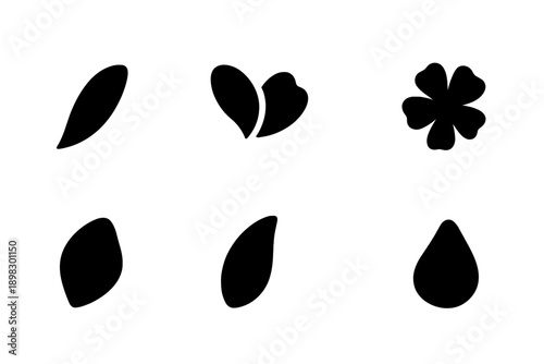 Romantic Petal Icons. Romantic petal scatter. Filled icon set of Romantic petal scatter: fluttering petal,