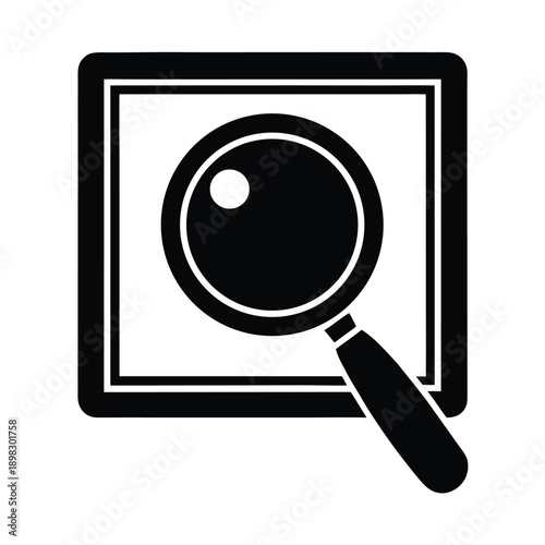 Art Preview Magnifier Frame Icon Vector Illustration