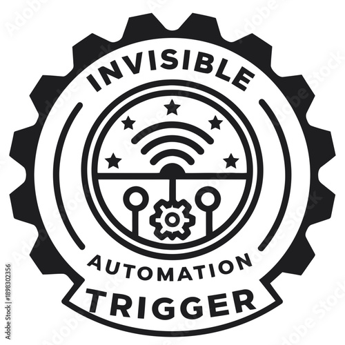 A black and white vector graphic of an invisible automation trigger icon