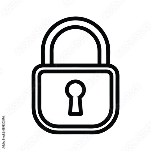 Lock Outline Icon Vector Illustration