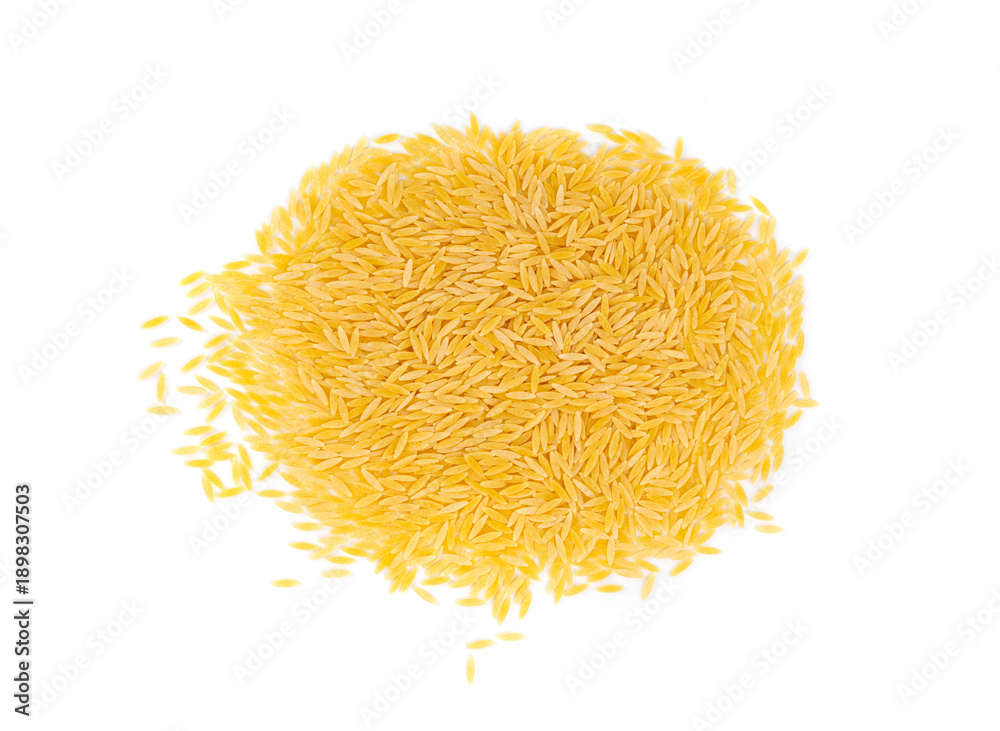 Obraz premium Raw orzo pasta, risoni or kritharaki pile