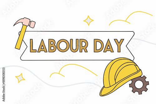 Labor Day Celebration with Construction Elements.