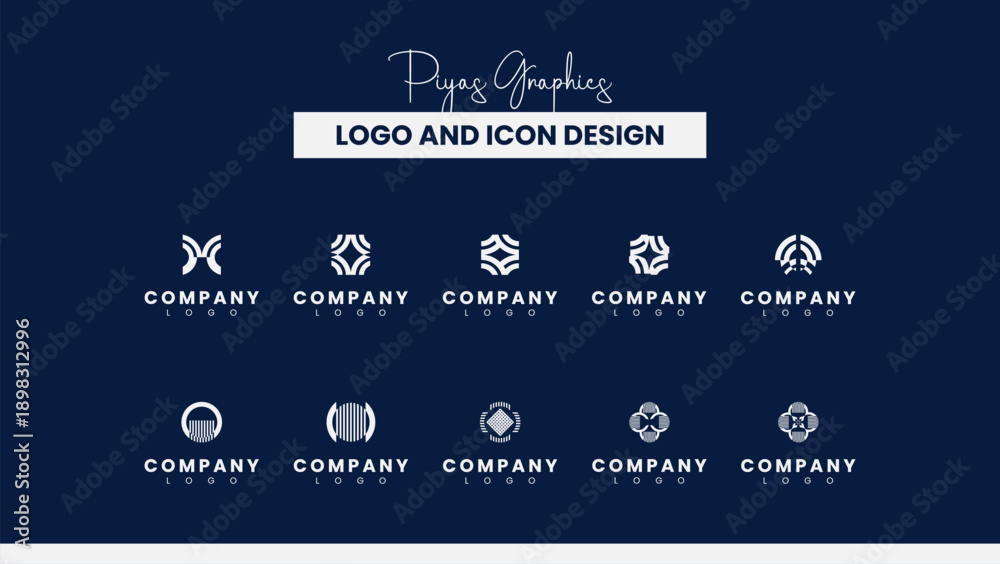 Naklejka premium Abstract Geometric Logo Icon Collection 