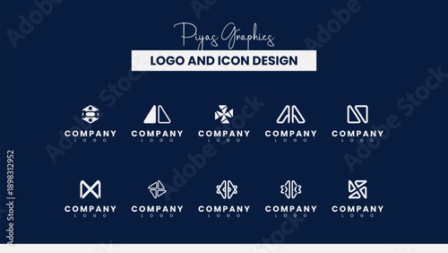 Linear Architectural Logo Design Set
