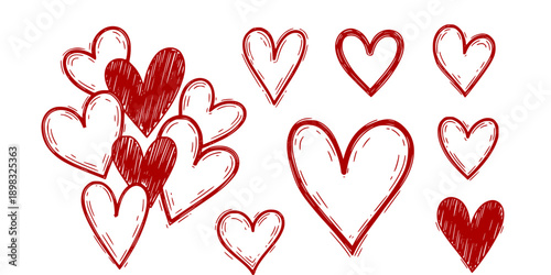 Hand-Drawn Doodle Valentine Heart Collection