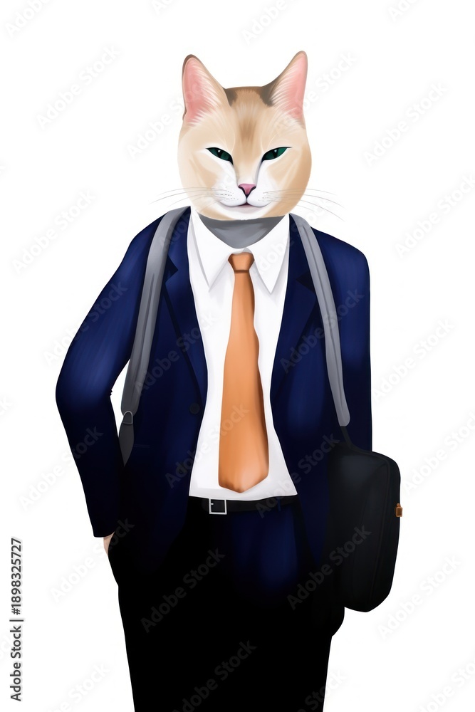 Fototapeta premium Cat businessman.
