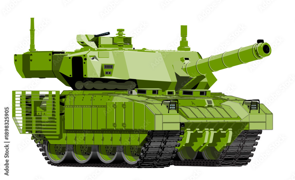 Obraz premium Cartoon modern armored tank