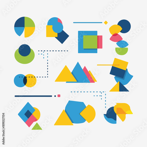 A vibrant abstract composition with geometric shapes and a minimalist design