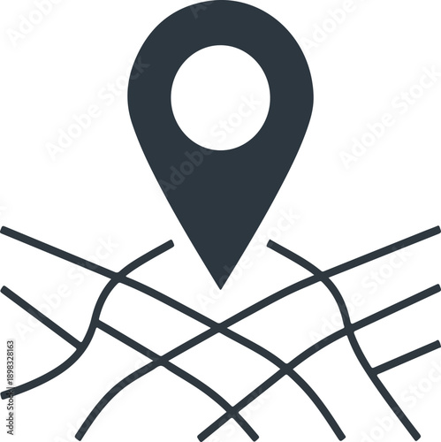 Geo location map pin pointer mark on road network street atlas indicates destination address or current geographical spot vector