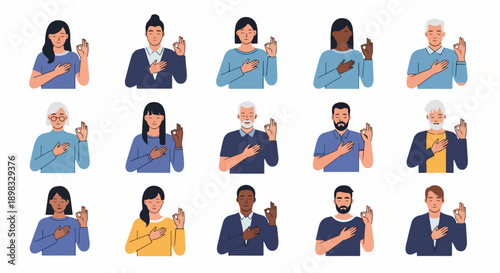 Diverse group people showing finger heart symbol. Multicultural men women expressing warmth, unity, kindness with finger heart symbol. Perfect finger heart symbol for social media, communication,