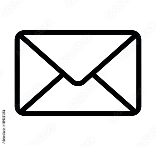 Envelope icon line art vector illustration for mail and email communication