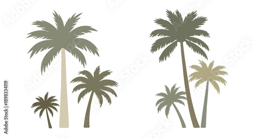 Stylized Palm Trees Silhouette Vector Art