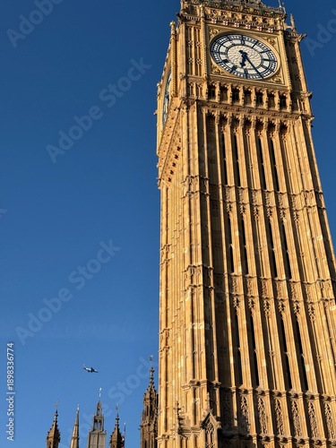 Close-Up of Big Ben Against Clear Blue Sky