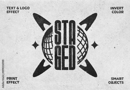 Stamp Print Text & Logo Effect Mockup