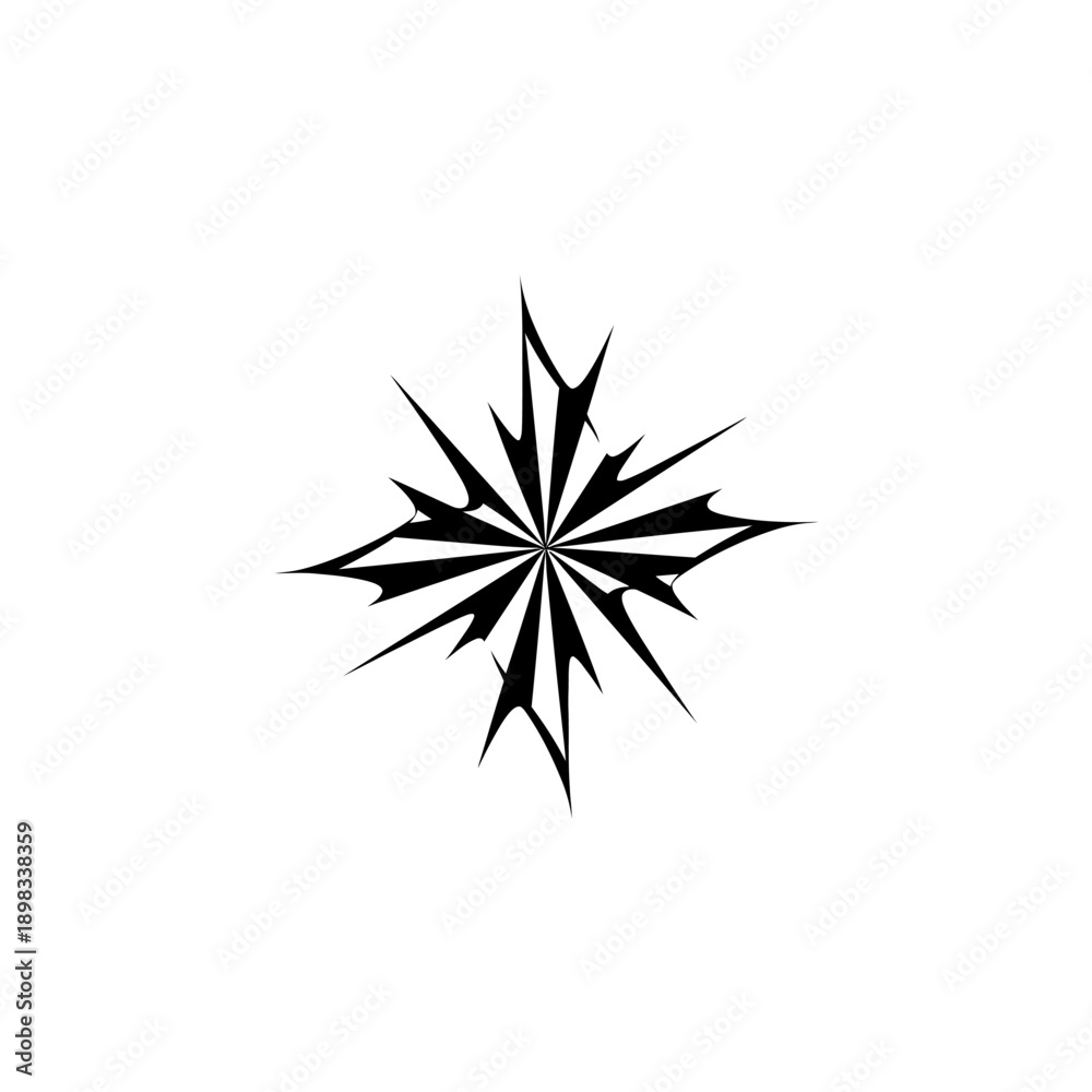 Obraz premium Black starburst graphic design element.