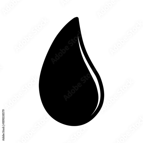 Water drop icon vector. Simple rain droplet symbol suitable for rain, weather, water, humidity, liquid, and environmental concept. Perfect for infographic design. 