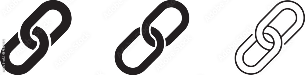 © IconNest - Ink link icon black silhouette and line art symbol for connection and web linking.