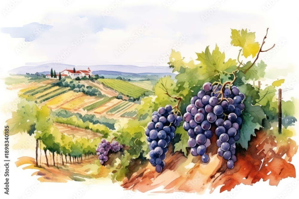 Naklejka premium Vineyard outdoors nature grapes.