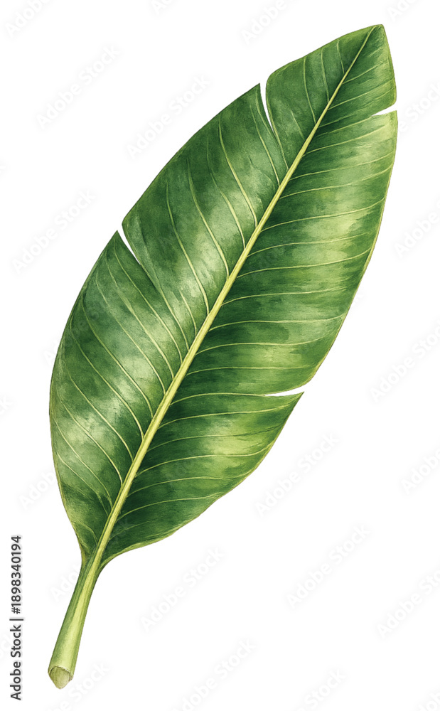 Obraz premium Banana Leaf Isolated on Transparent Background