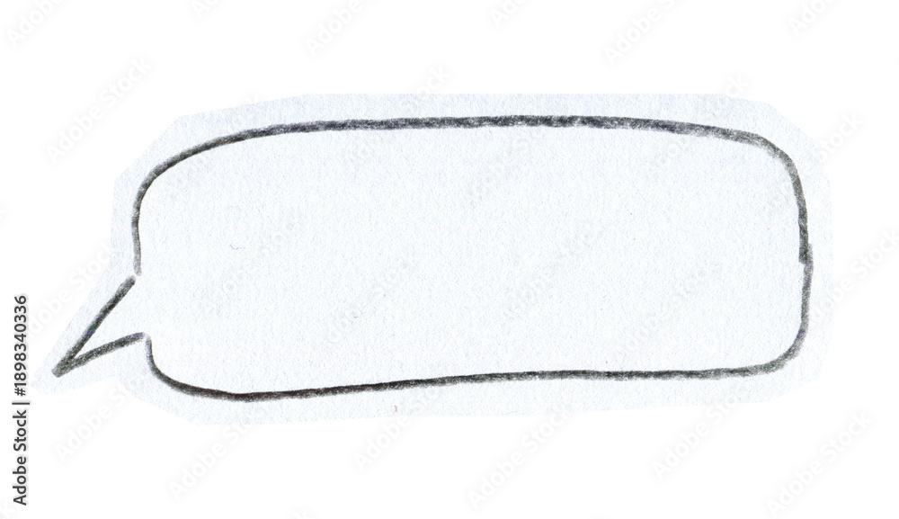 Naklejka premium Horizontal White Speech Bubble. Paper empty blank Chat element for Scrapbook and Collages design