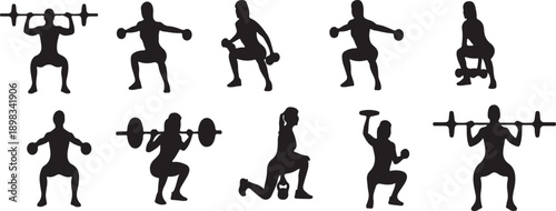 Fitness and Weightlifting Silhouettes Collection