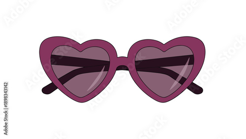 Stylish pair of dark purple heart shaped sunglasses with tinted lenses for a fun and romantic fashion accessory.