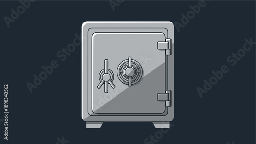 Sturdy gray metal safe box with a combination lock and a handle to protect valuable items and secure documents.